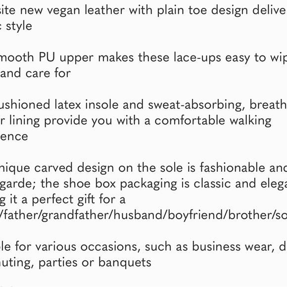 Men's Prince Classic Modern Formal Oxford Wingtip Lace Up Dress Shoes - Picture 9 of 9